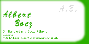 albert bocz business card